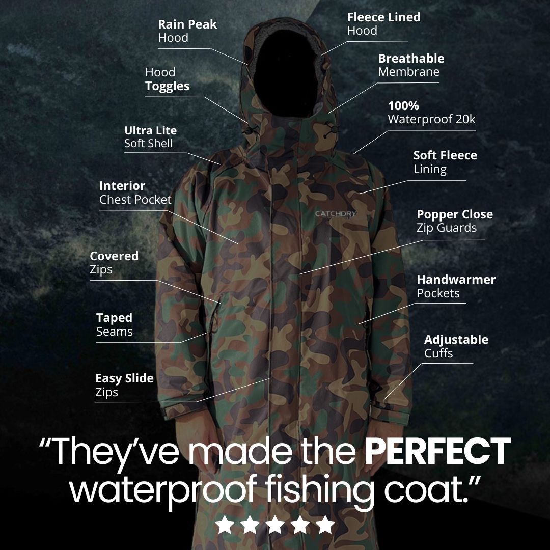 Catchdry Pro Coat - Fleece Lined Waterproof Fishing Coat