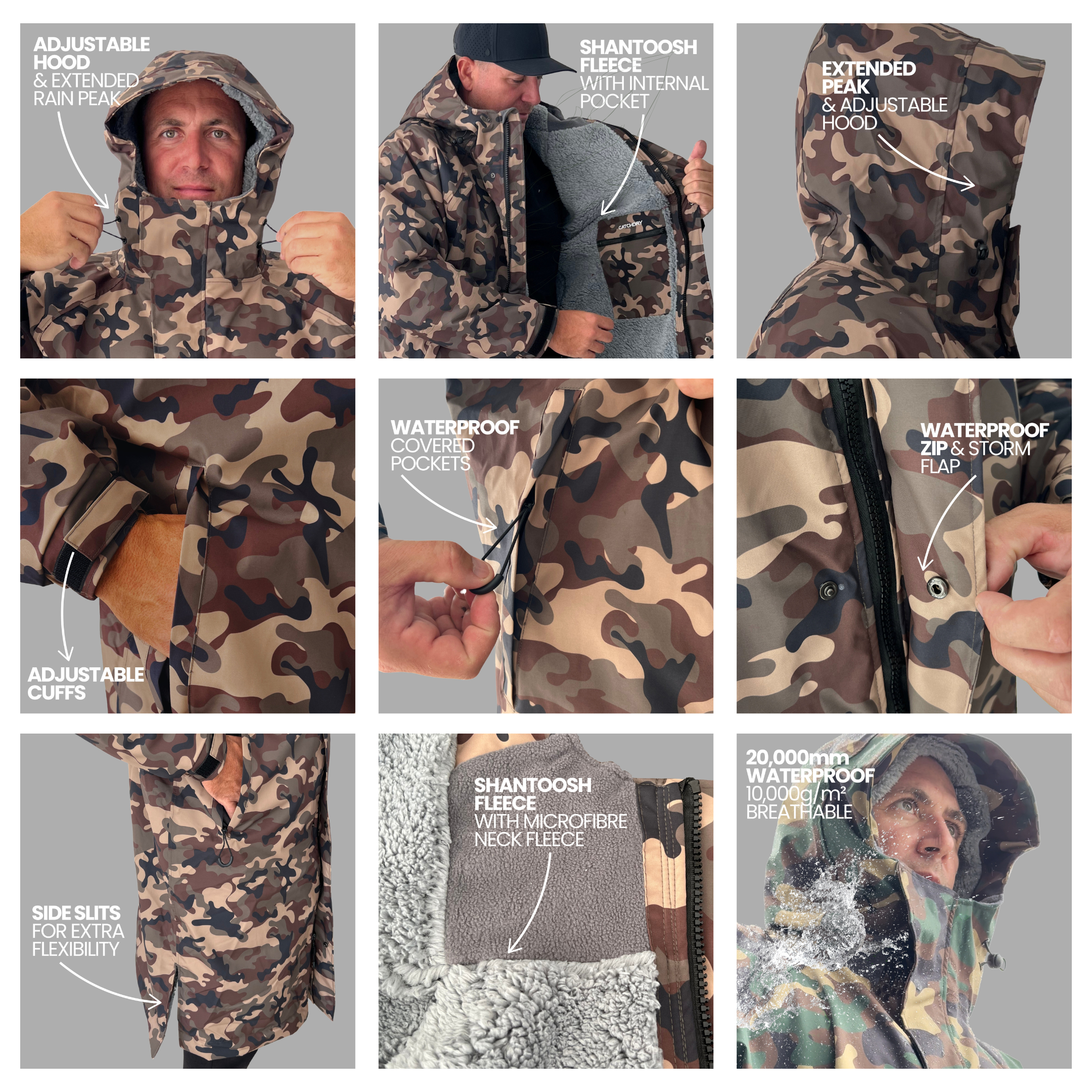 Catchdry Pro Coat - Fleece Lined Waterproof Fishing Coat